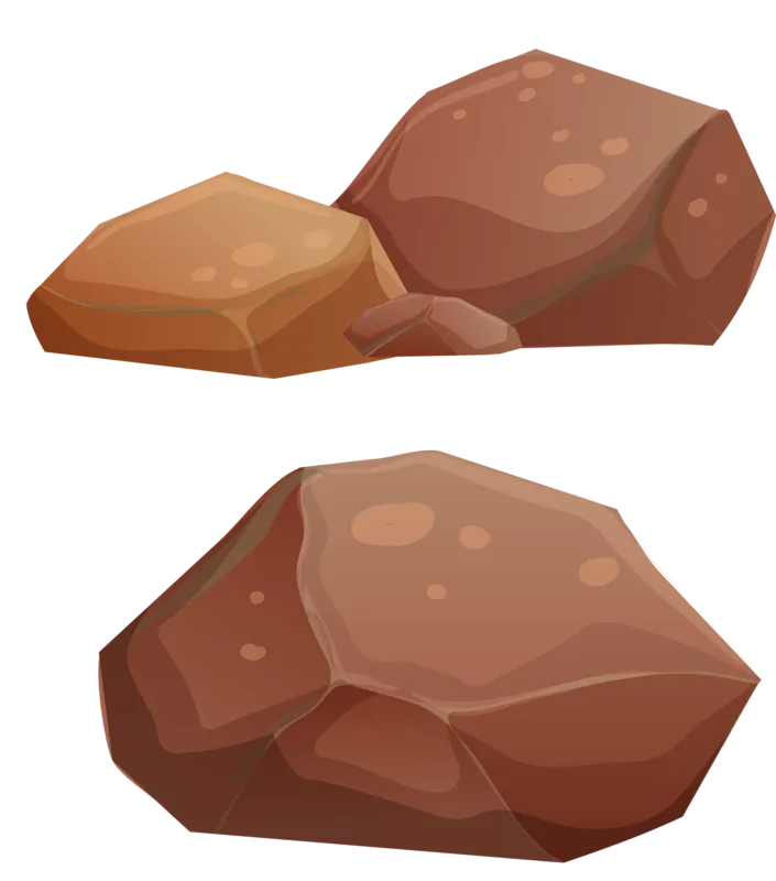 Rock Cartoon, Large rocks, brown, painted, food png